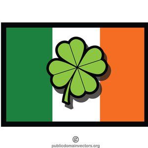 300x300 Irish Flag With Shamrock Ptp Flag
