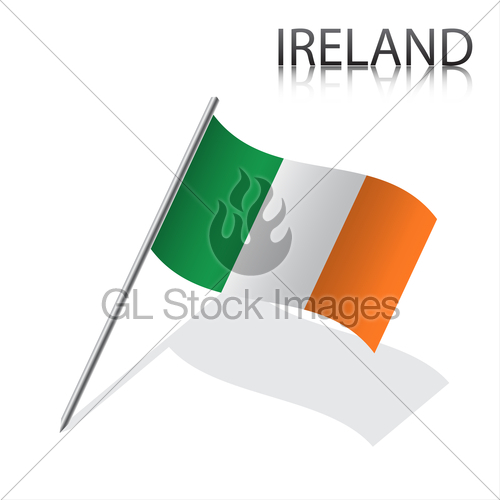 500x500 Realistic Irish Flag, Vector Illustration Gl Stock Images