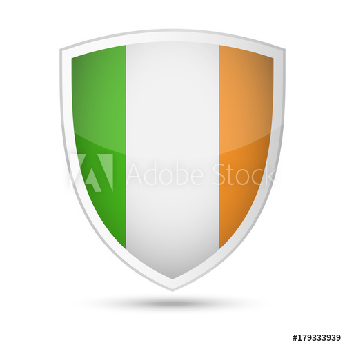 500x500 Ireland Flag Vector Shield Icon