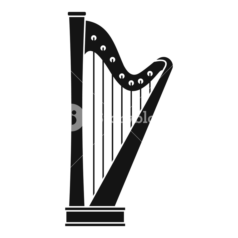 1000x1000 Harp Icon Simple Illustration Of Harp Vector Icon For Web Royalty