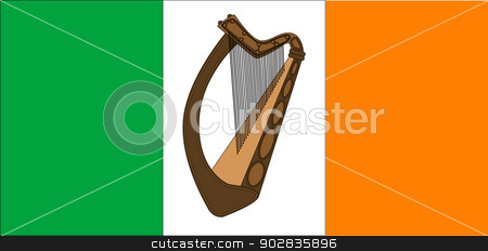 450x232 Irish Flag With Harp Stock Vector