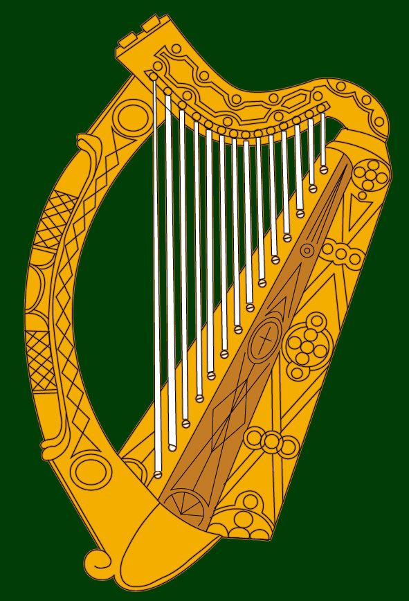 591x868 The Irish Harp, Vector Traced And Coloured To Resemble The Flag