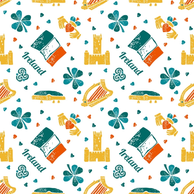Ireland Seamless Pattern, Vector, Ireland, Irish Background Image 640x640 Ireland Seamless Pattern, Vector, Ireland, Irish Background Image