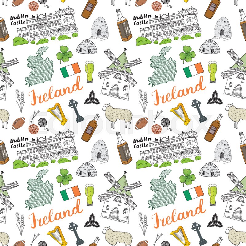 Ireland Sketch Doodles Seamless Stock Vector Colourbox 800x800 Ireland Sketch Doodles Seamless Stock Vector Colourbox