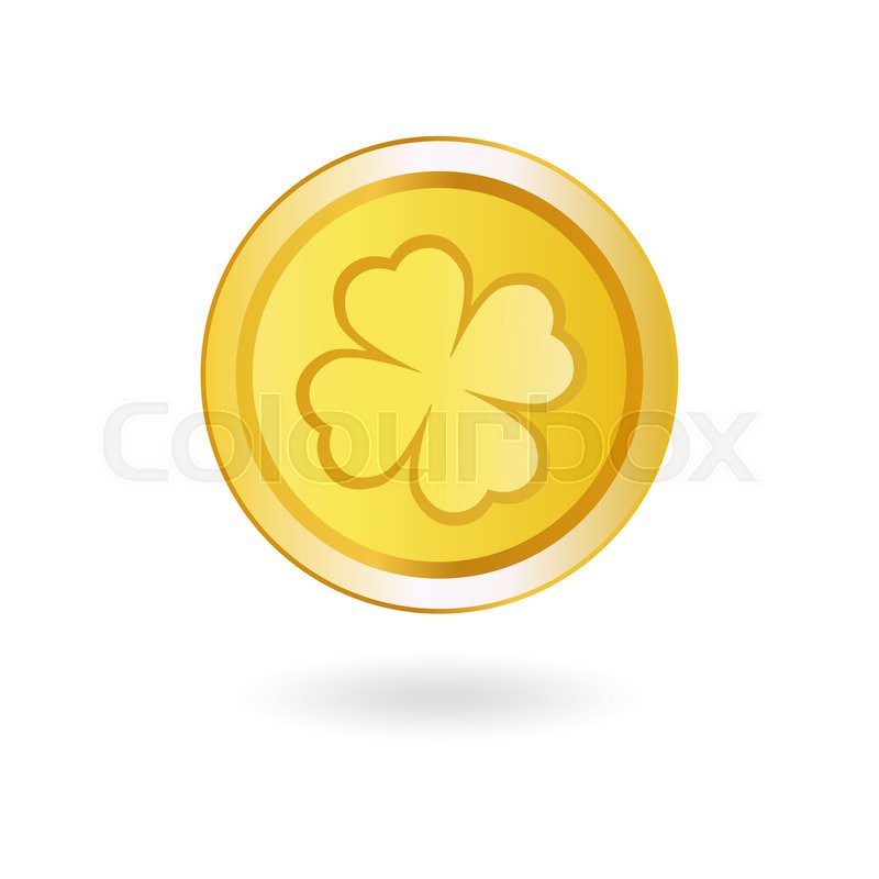 Golden Coin With Irish Shamrock, Stock Vector Colourbox 800x800 Golden Coin With Irish Shamrock, Stock Vector Colourbox