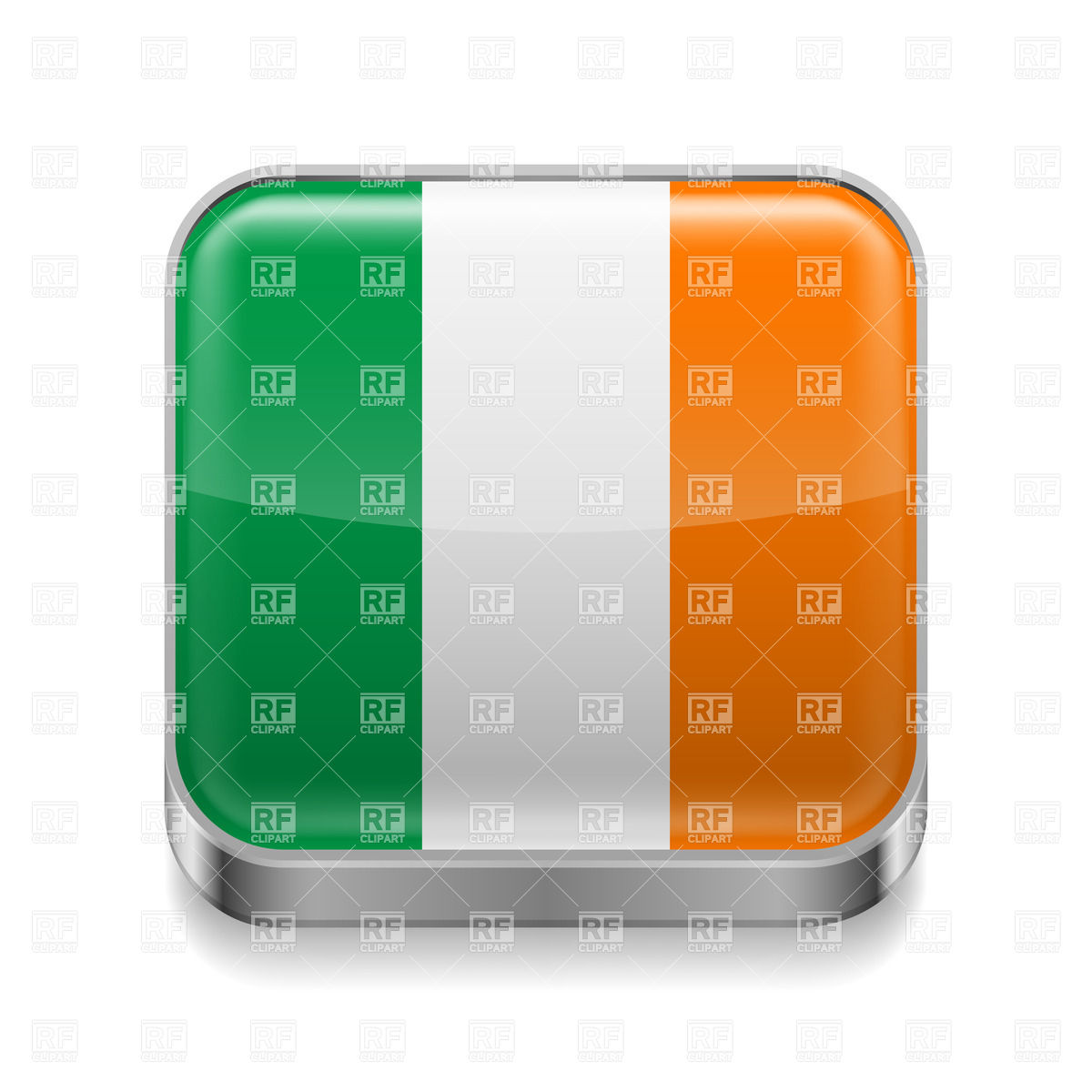 1200x1200 Irish Flag Colors On Metal Square Icon Vector Image Of Icons
