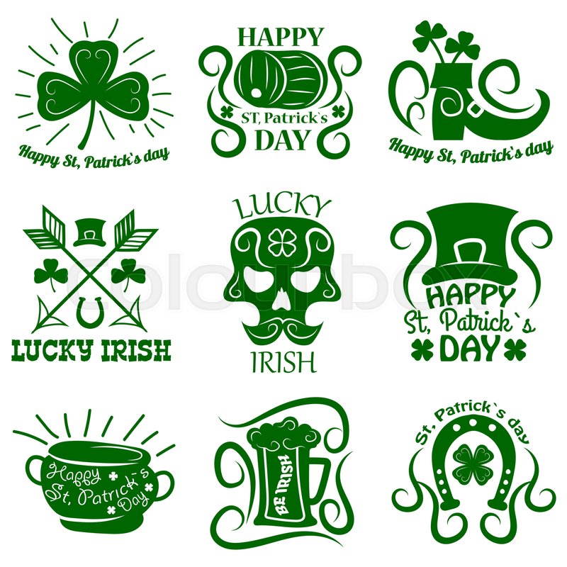 800x800 Saint Patrick Symbols And Logos Set Stock Vector Colourbox