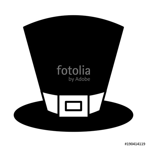 500x500 Een Top Hat Accessory Fashion Irish Vector Illustration Black