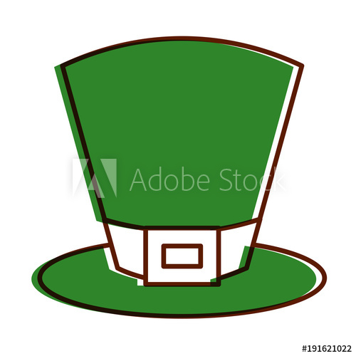 500x500 Green Top Hat Accessory Fashion Irish Vector Illustration
