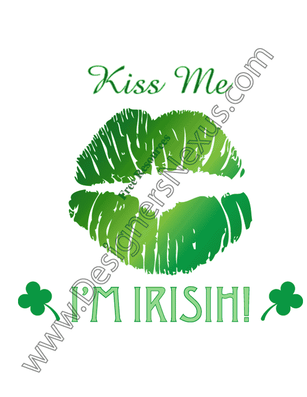 612x792 Free Vectors Kiss Me I'm Irish Vector Graphic