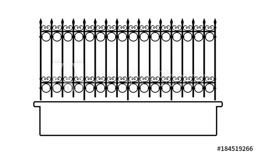 Iron Fence Vector Illustration 500x300 Iron Fence Vector Illustration