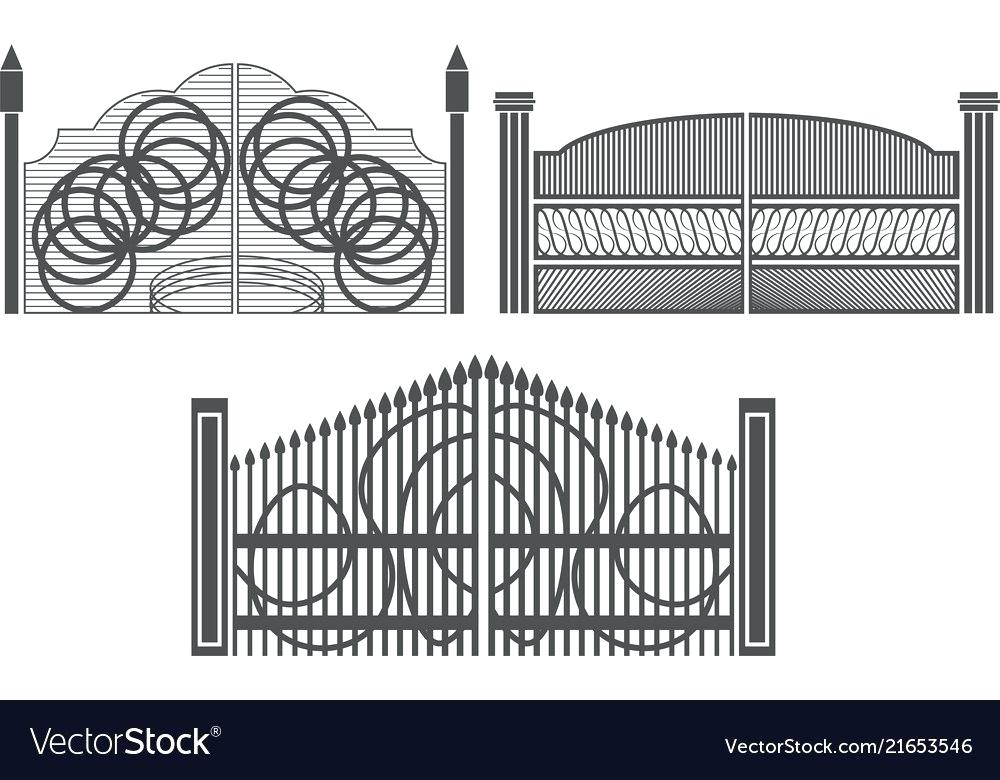 Set Of Wrought Iron Gates And Made Metal Vector Image Home 1000x780 Set Of Wrought Iron Gates And Made Metal Vector Image Home