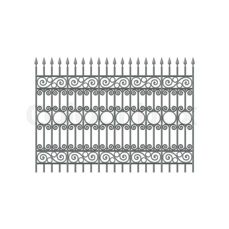 Wrought Iron Fence With Decorative Stock Vector Colourbox 800x800 Wrought Iron Fence With Decorative Stock Vector Colourbox