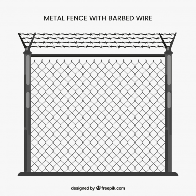 Gray Metal Fence With Barbed Wire Vector Free Download 626x626 Gray Metal Fence With Barbed Wire Vector Free Download