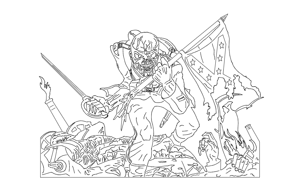 1002x633 Iron Maiden The Trooper Rebel Graphic Design Vector