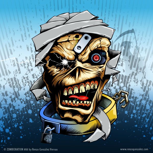 600x600 Eddie From Iron Maiden, Full Vector Illustration Maiden Iron