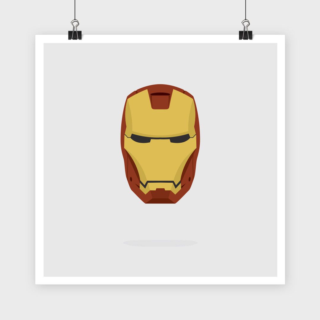 1079x1079 Ironman Helmet, Vector Illustration