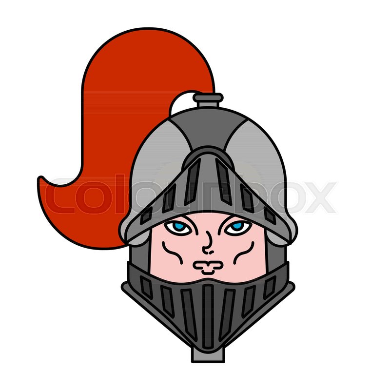 800x800 Open Helmet Knight And Face Man Head Stock Vector Colourbox