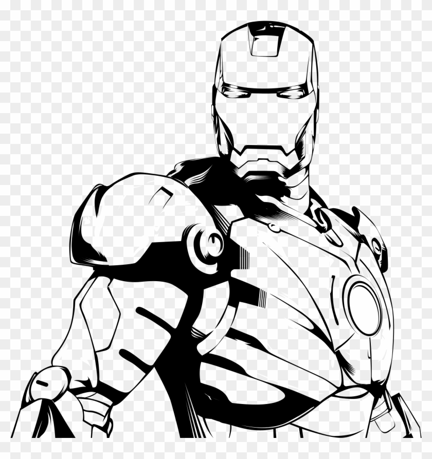 840x893 Iron Man Clipart Black And White