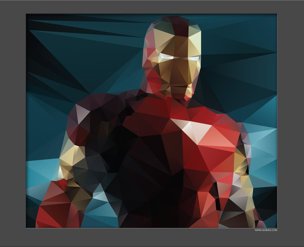 1024x832 Iron Man Vector Portrait