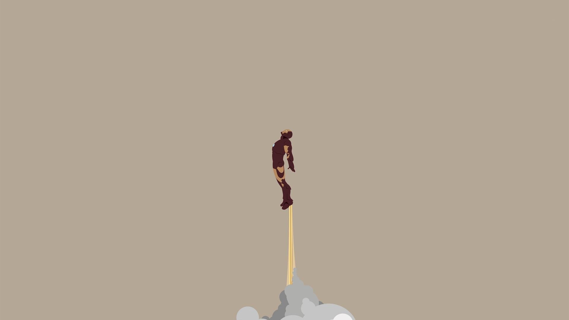 1920x1080 Wallpaper Illustration, Minimalism, Iron Man, Vector Art, Tony