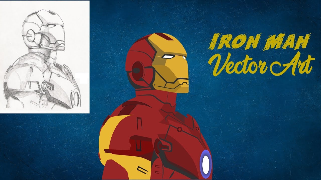 1280x720 How To Create Sketch To Vector Art Iron Man Vector Art Adobe