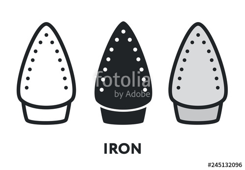 500x347 Iron Surface Clothing Ironing Steam Heat Press Vector Flat Line