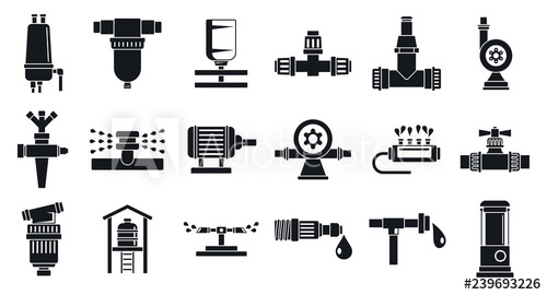 500x270 Garden Irrigation System Icon Set Simple Set Of Garden Irrigation