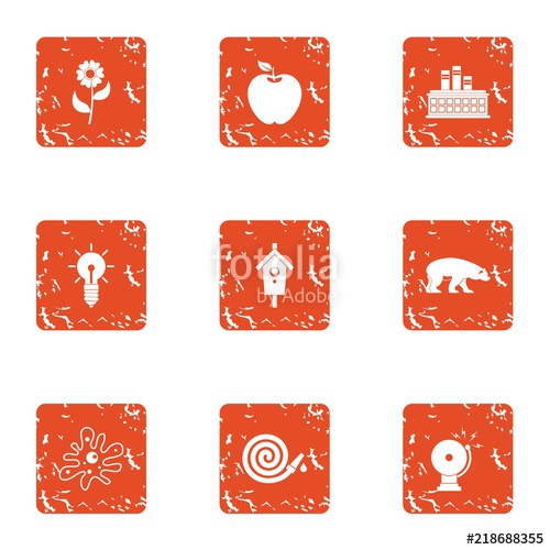 500x500 Irrigation Icons Set Grunge Set Of Irrigation Vector Icons