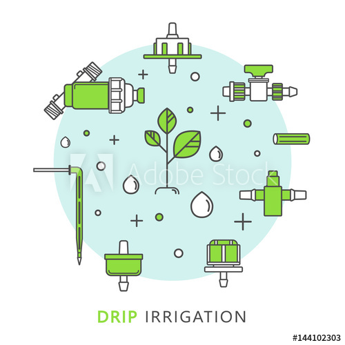 500x500 Isolated Vector Icons For Drip Irrigation