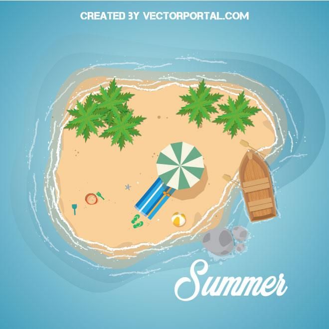 Summer Island Vector Image Travel And Tourism Vector Images 660x660 Summer Island Vector Image Travel And Tourism Vector Images