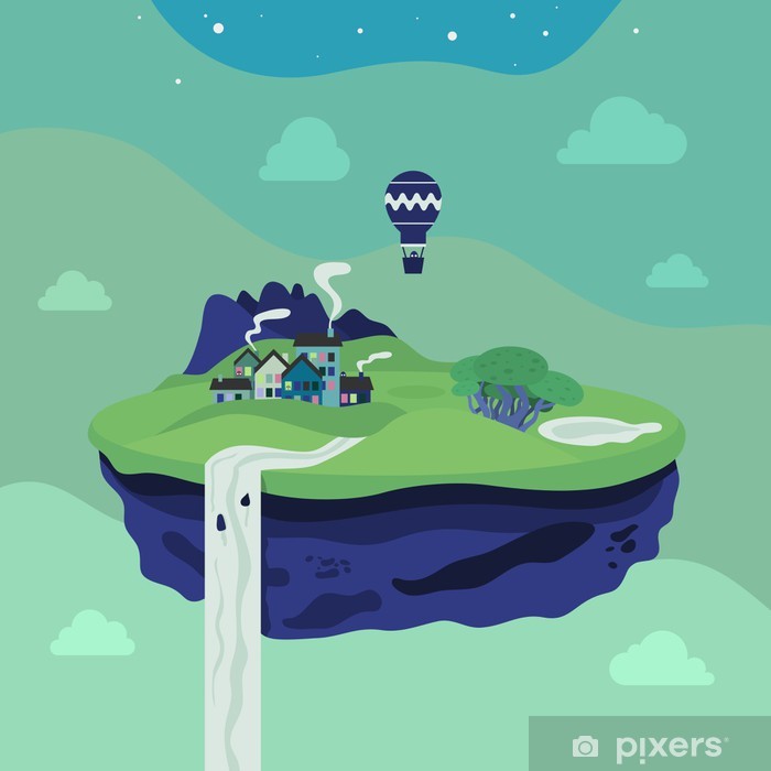Fantasy Flying Island Vector Illustration Wall Mural Pixers 700x700 Fantasy Flying Island Vector Illustration Wall Mural Pixers