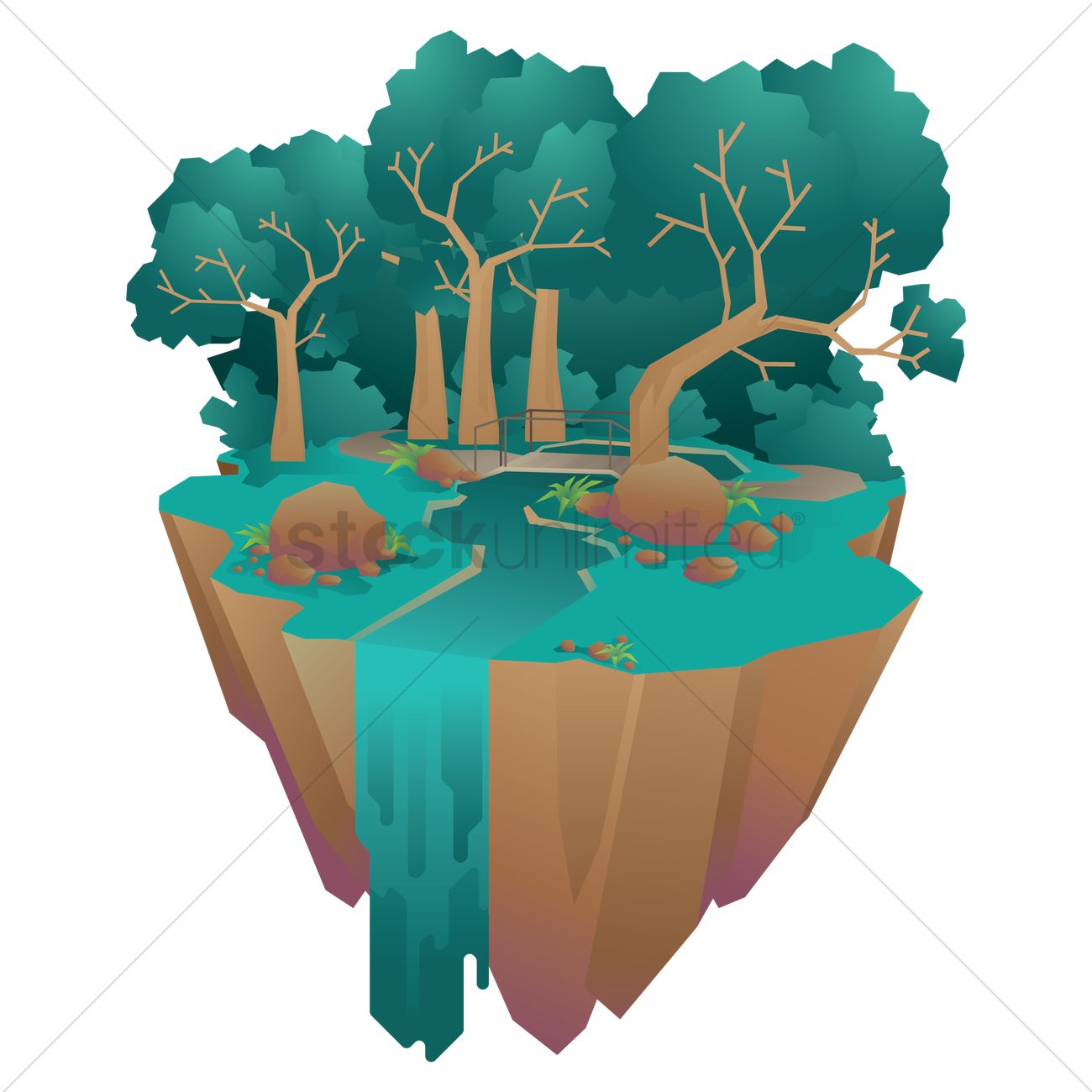 Floating Island Vector Image 1300x1300 Floating Island Vector Image