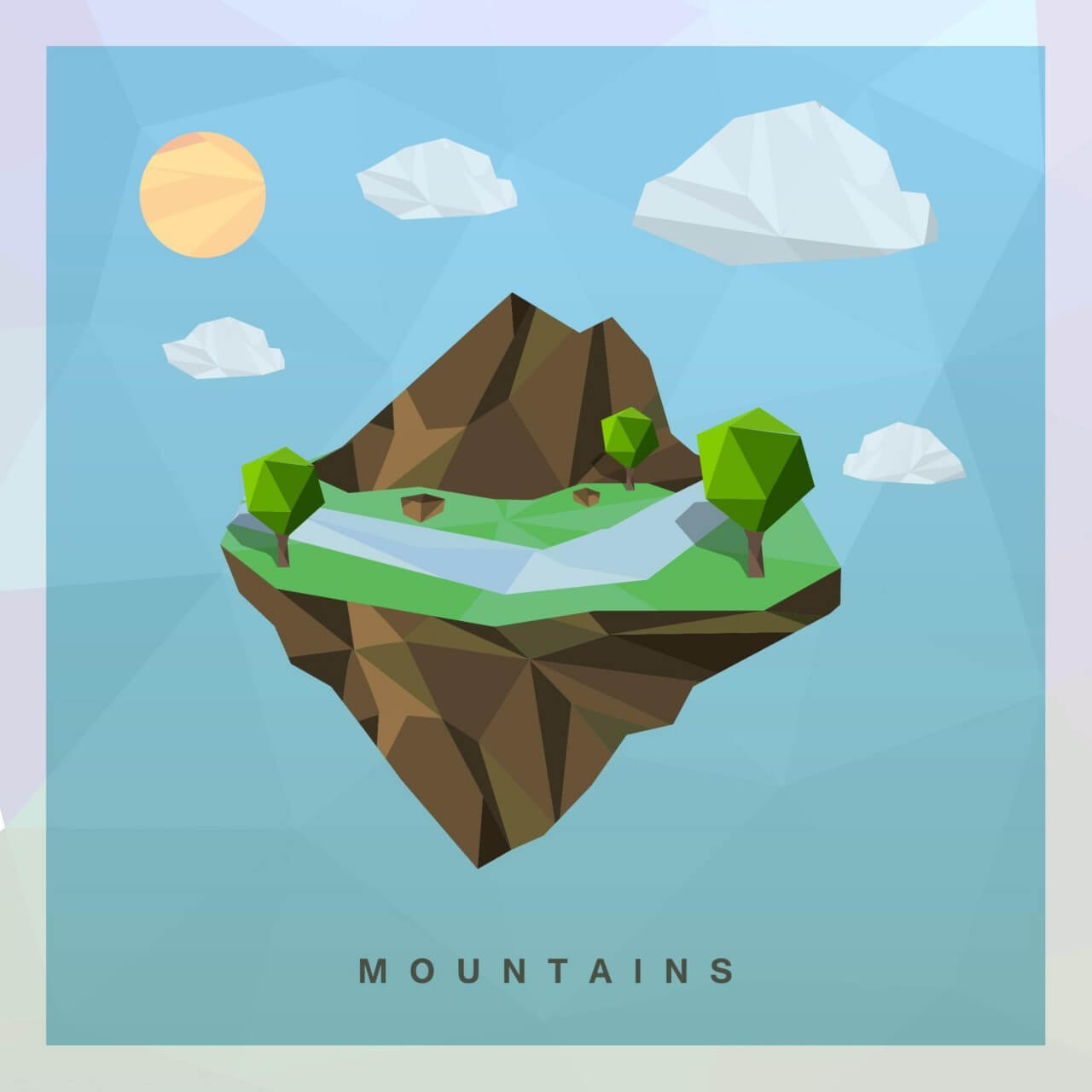 Free Vector Isometric Mountain Vector Floating Island 1280x1280 Free Vector Isometric Mountain Vector Floating Island