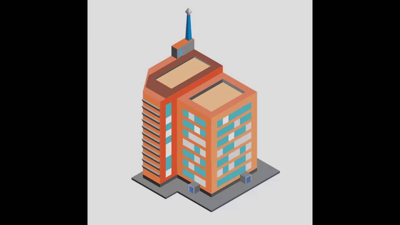 1280x720 How To Draw Vector In Coreldraw Isometric Building
