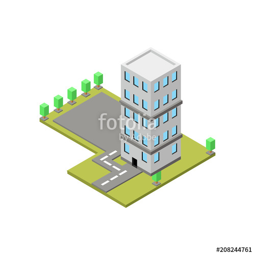 500x500 Isometric Building, Illustration Vector Stock Photo And Royalty