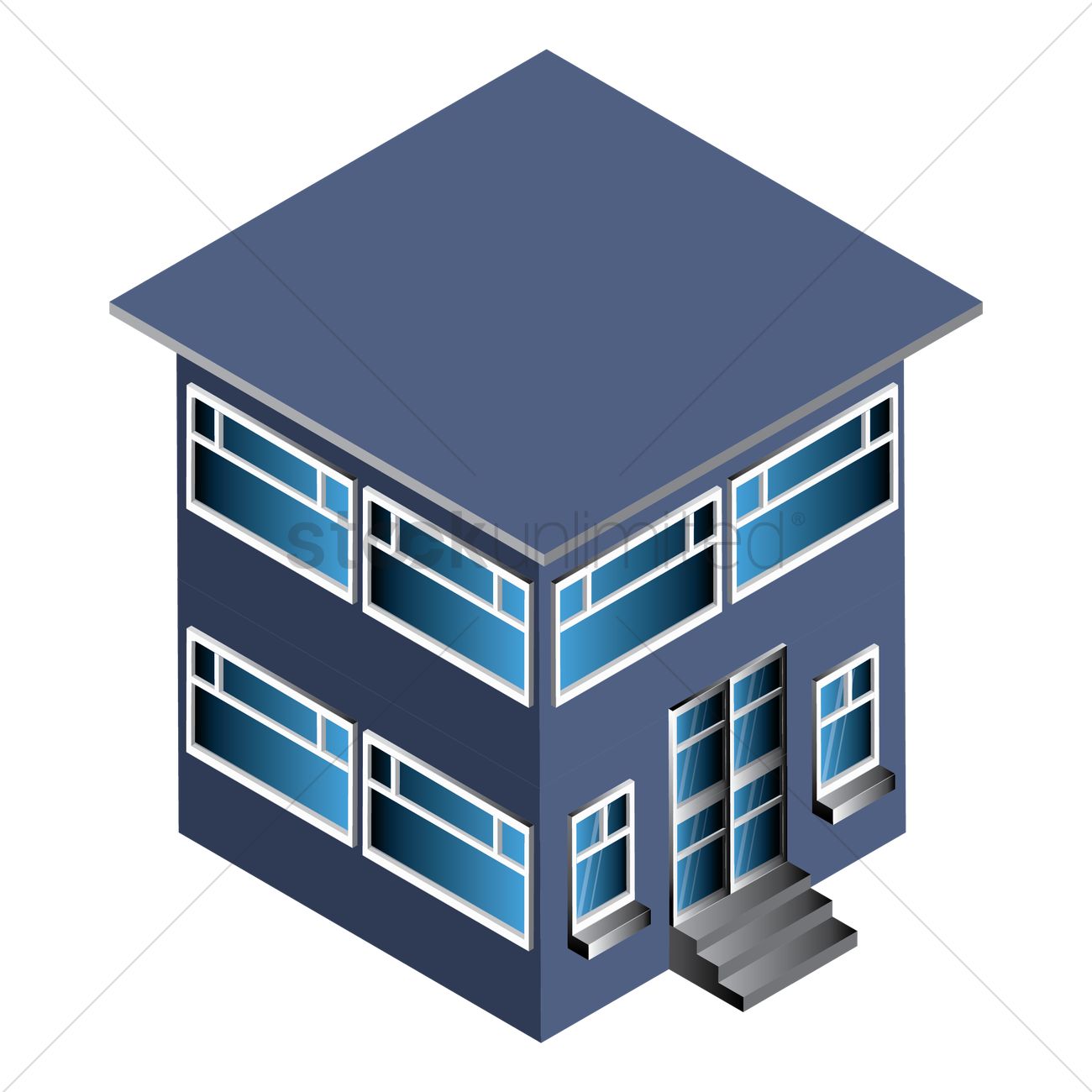 1300x1300 Isometric Building Vector Image