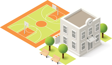 468x274 Modern Isometric Buildings Model Vector Free Vector