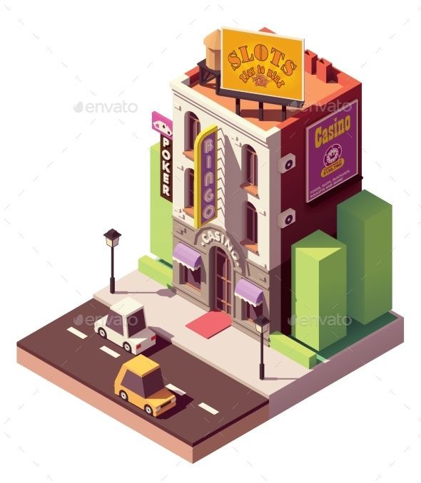 590x678 Vector Building Vector Building Vector Isometric Casino Building