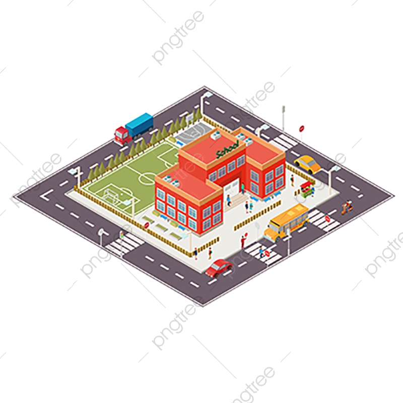 800x800 Vector Isometric Illustration Of School Building, Isometric