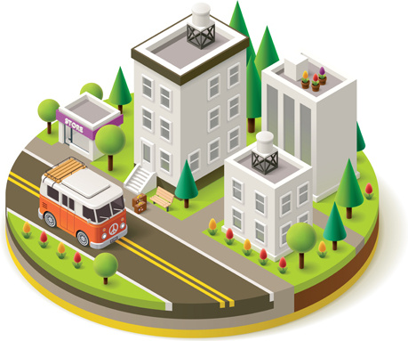 459x383 Buildings Model Isometric Vector Free Vector In Encapsulated