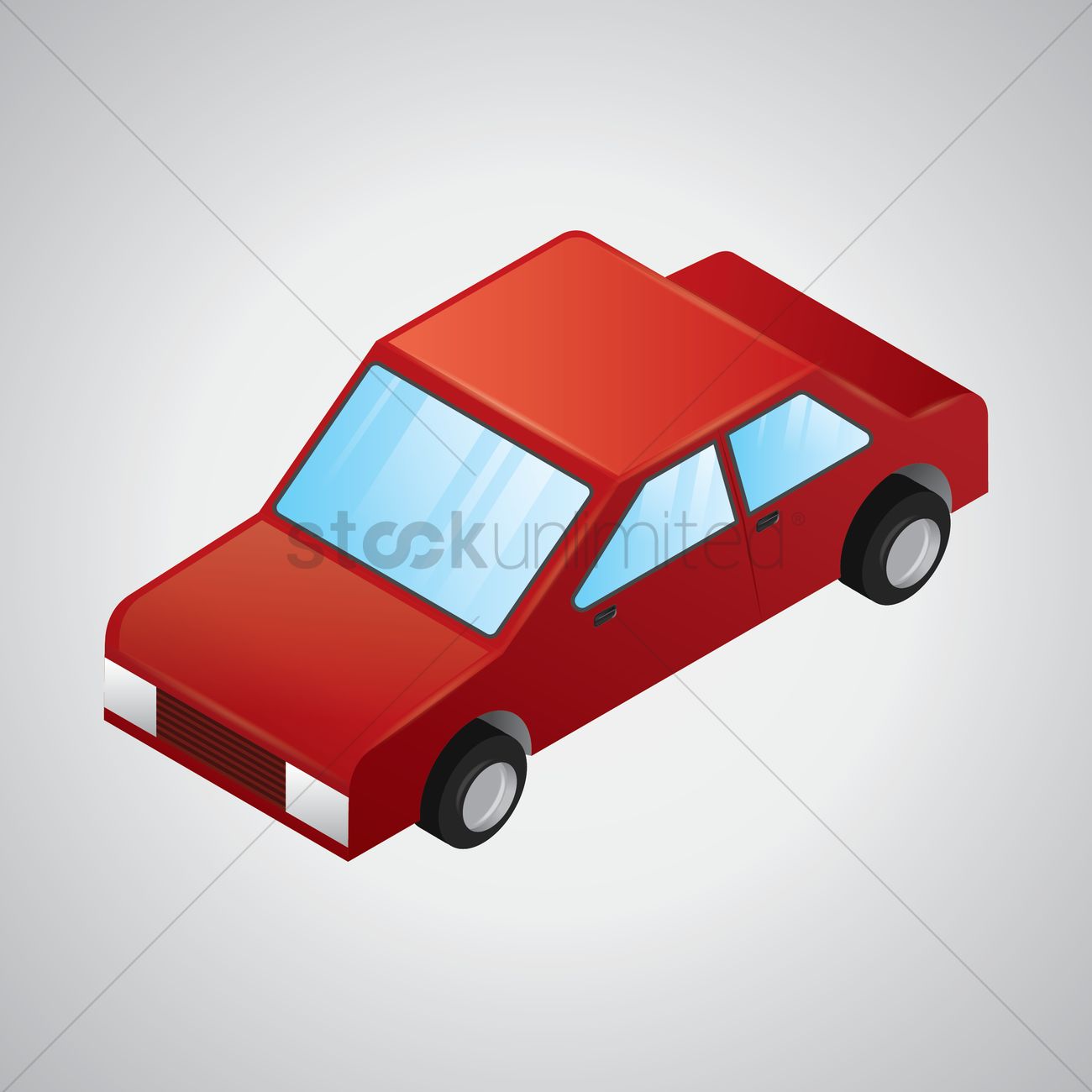 1300x1300 Isometric Car Vector Image
