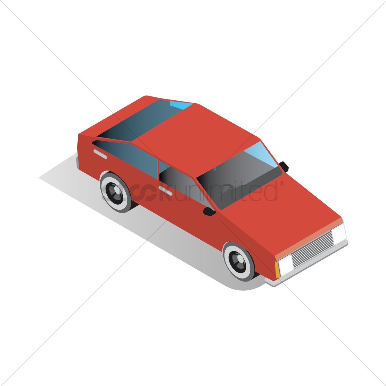 1300x1300 Isometric Car Vector Image
