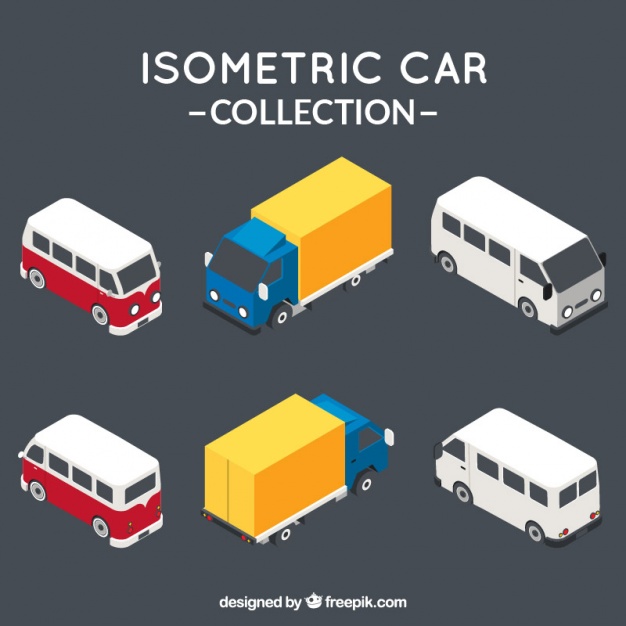 626x626 Pack Of Isometric Vehicles Vector Free Download