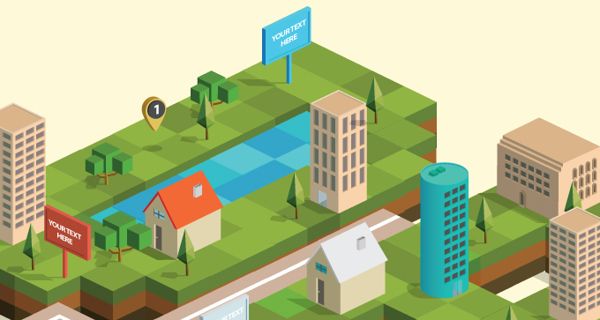 Isometric City Map Builder Vector Download 600x320 Isometric City Map Builder Vector Download