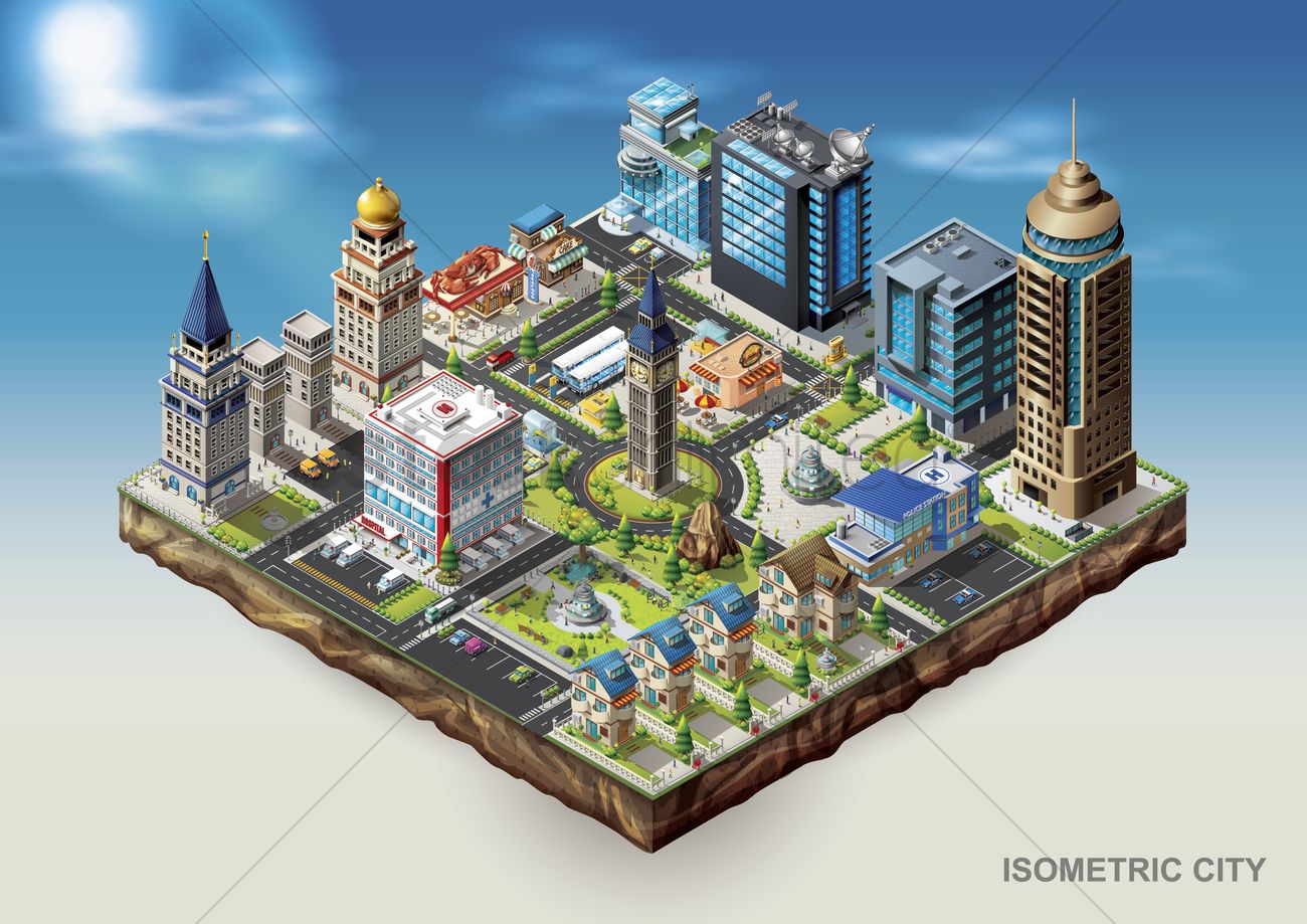 Isometric City Vector At Collection Of Isometric City Vector Free For Personal Use 