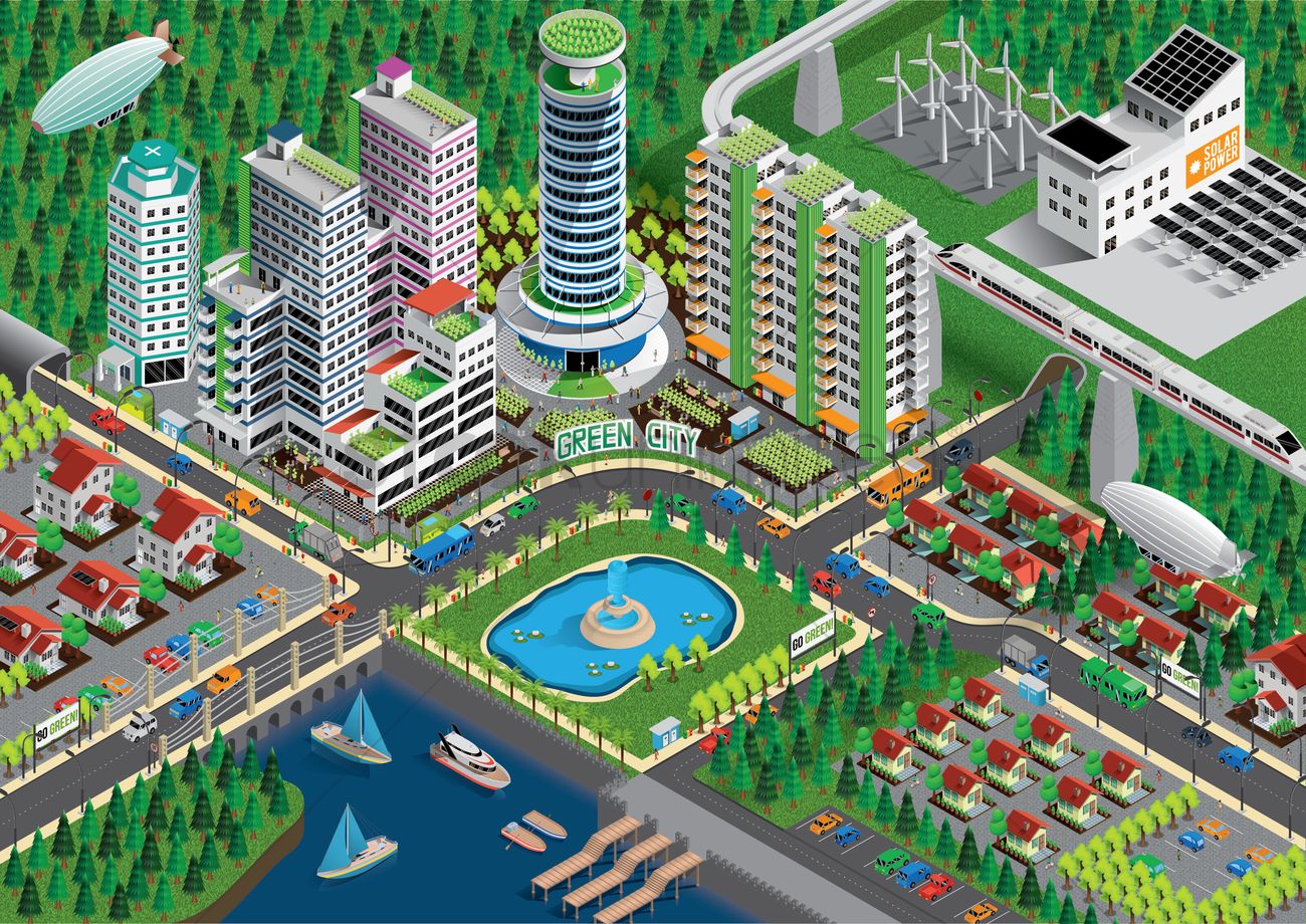 Isometric City Vector At Collection Of Isometric City 