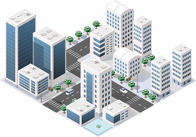 Isometric City Modules Vector Bundle 650x454 Isometric City Modules Vector Bundle