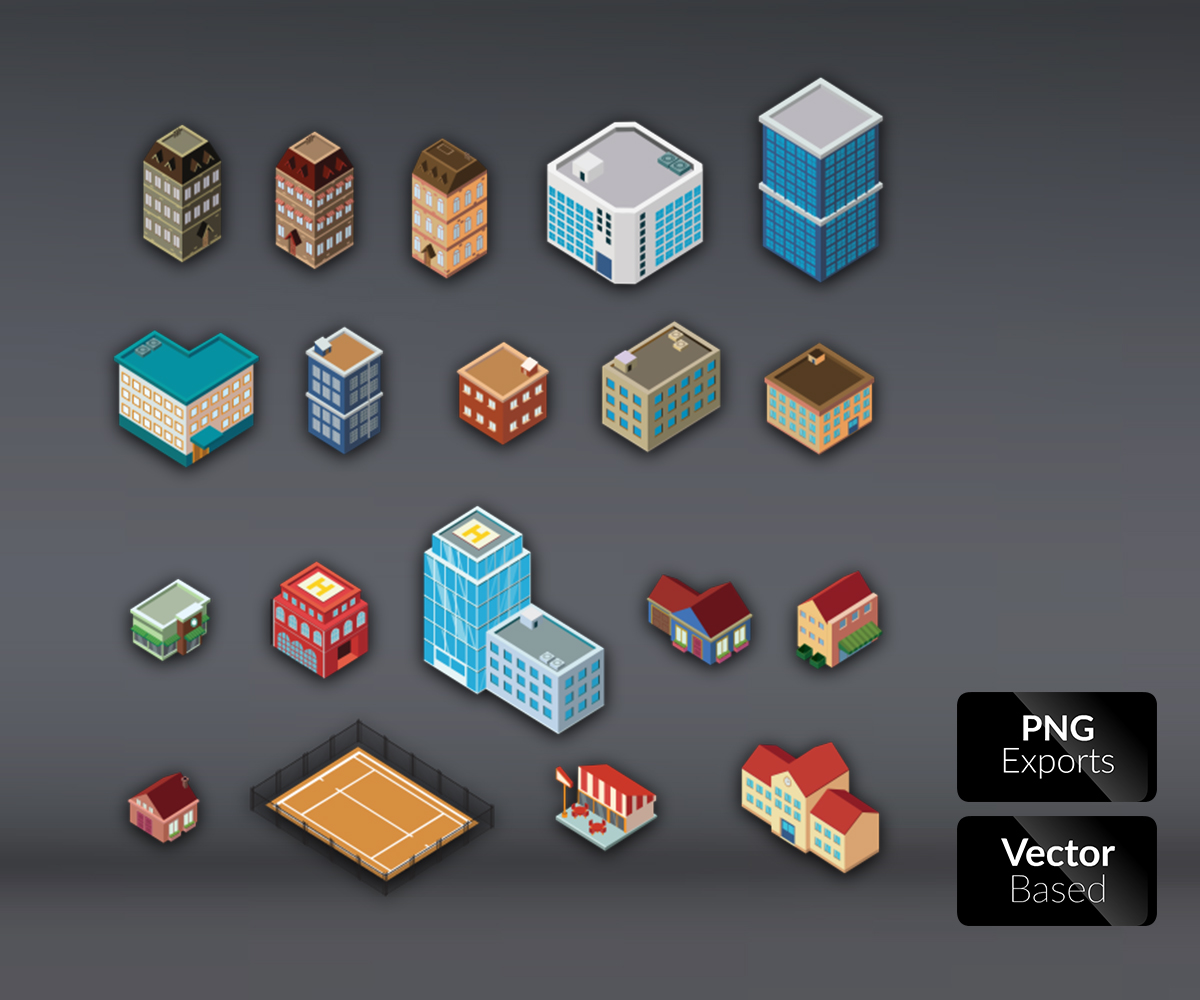 Vector Art Isometric City 1200x1000 Vector Art Isometric City