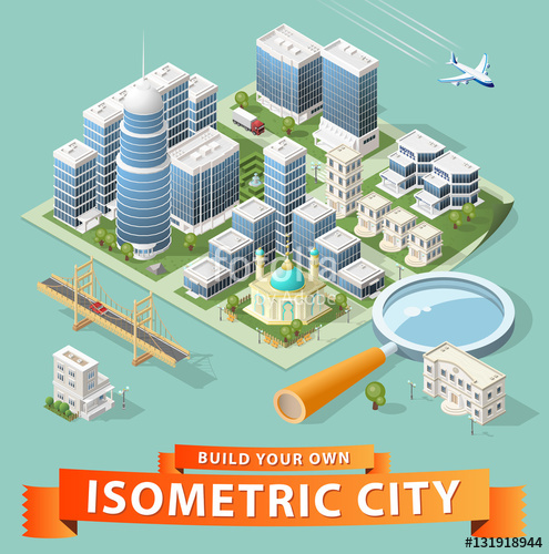 Build Your Own Isometric City Vector Elements Stock Image 495x500 Build Your Own Isometric City Vector Elements Stock Image